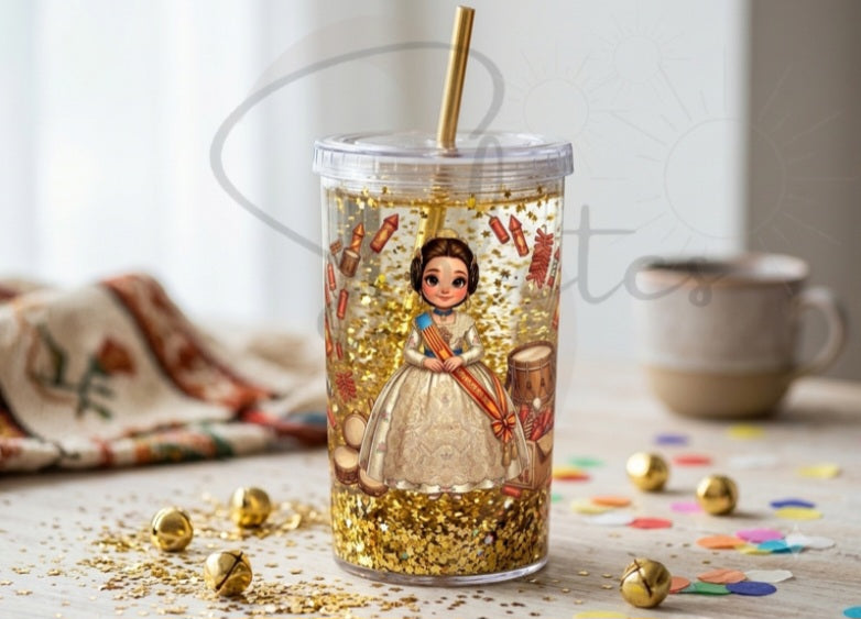 Vaso snowglobe - Fallera y pólvora