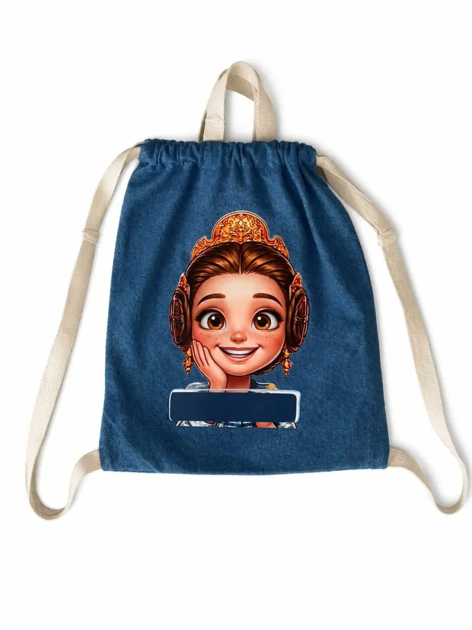 Mochila doble asa, Tejido Denim - Personalizable