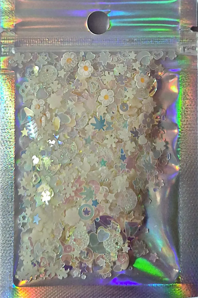 Picadillo holografico y lamina polimerica blanco